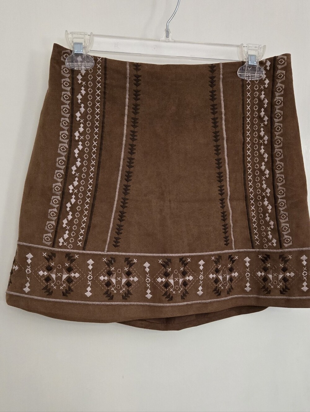 Abercrombie & Fitch brown faux-suede mini skirt